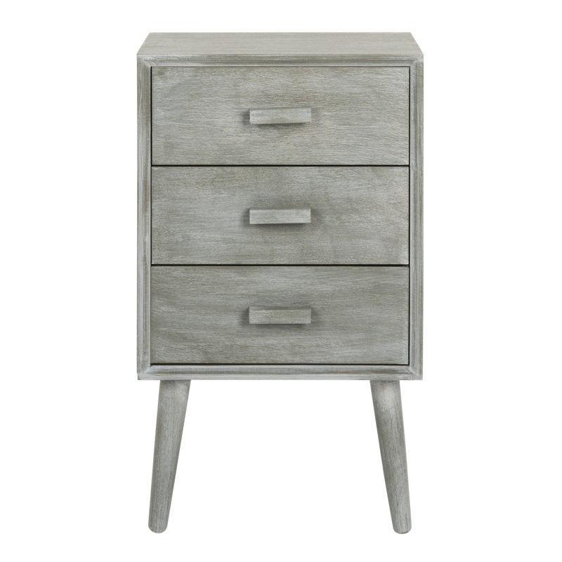 Commode à 3 tiroirs Dannel, Gris