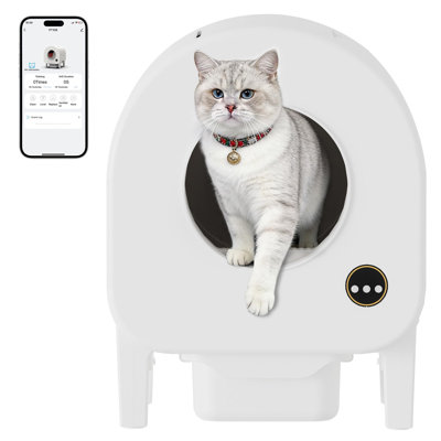 Bac à litière autonettoyant pour chat avec contrôle d'application, bac à litière automatique pour chats multiples, grande capacité