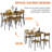 Whipton 4 - Person Dining Set, 5-Piece Rustic Brown Dining Table Set for 4, Industrial Kitchen Table and Chairs Set with Metal Frame, Space-Saving Dining Room Furniture (Set of 5)-1796138686