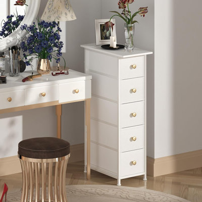 Narrow Dresser Cabinet Vertical Slim Dresser Chest Of Dra...