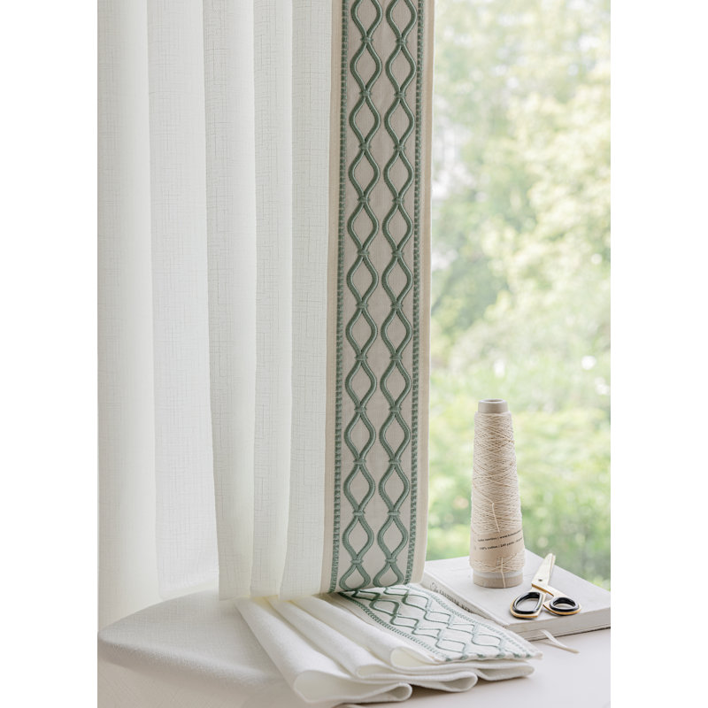 Alexia linen semi-sheer curtain pair, 50" W x 108" L