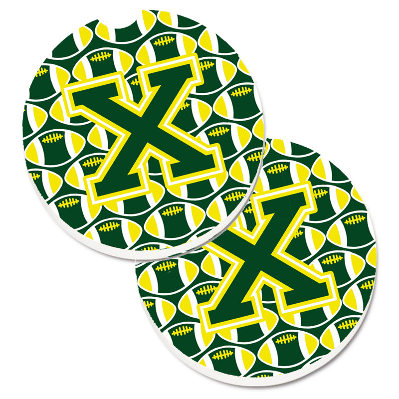 Sous-verre de football, X, Vert / Jaune