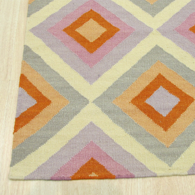 Joaquim Vibrant Multicolor Flatweave Wool Rug, Rectangle 9' x 12'