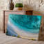 Toile, vue aérienne d'une scène de plage tropicale tranquille avec art mural doux, sable blanc rencontrant doucement les eaux turquoise vibrantes, art mural-185448243