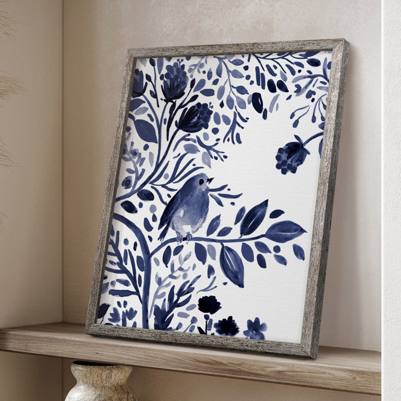 Indigo Song I, reproduction encadrée - bois massif 46578, H 15 po x l 12 po