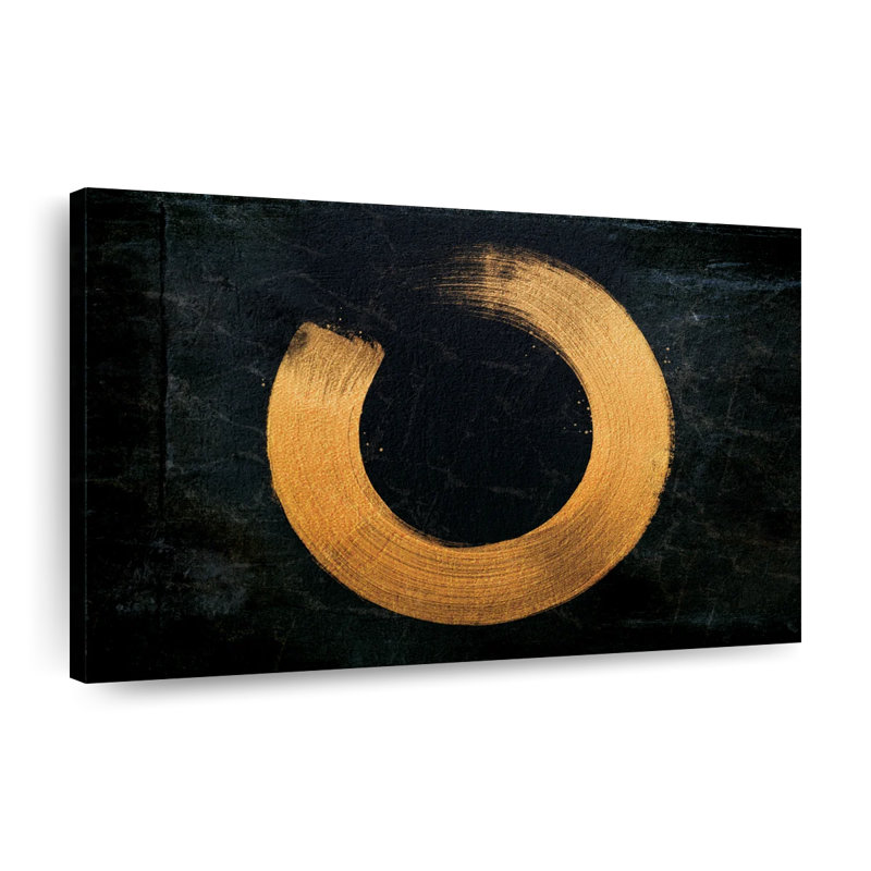 Cercle doré zen, H 30 po x l 45 po x P 1,25 po