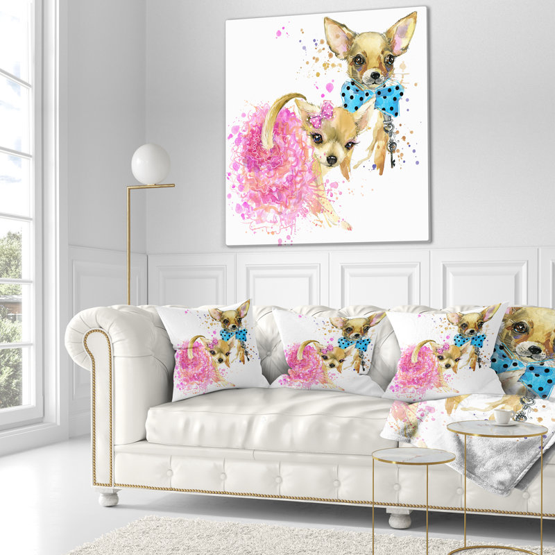 Bridge and Groom Dog - Coussin imprimé animal, 16 po x 1 po, Coussin décoratif