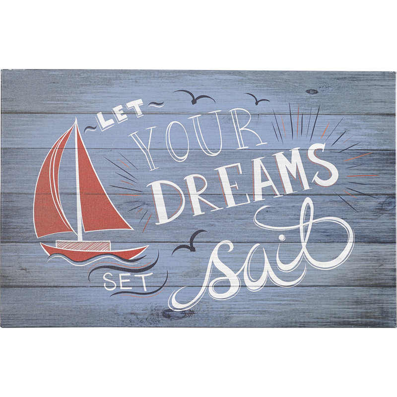 "Let your dreams set sail", reproduction d'art sur toile tendue, H 18 po x l 26 po x P 1,5 po