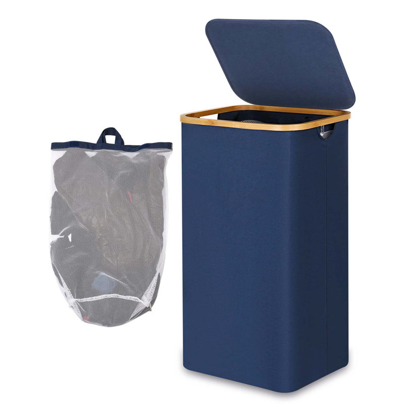 Bhargava Laundry Hamper with Handles, Blue