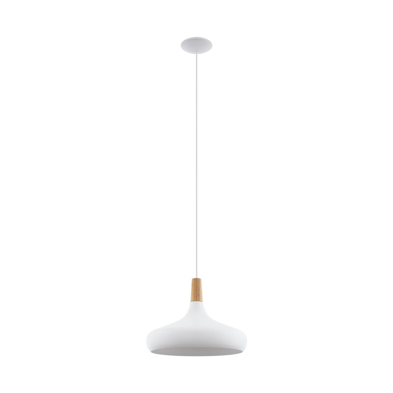 Yonkers 1 - Light Satin Nickel Pendant, 110cm H x 40cm W, White
