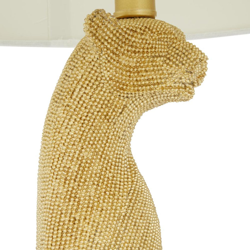Ensemble de lampes de table Polystone Leopard, Or