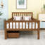 Lit plateforme en bois avec deux tiroirs de rangement-39015797