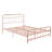 Full Size Metal Bed with Rounded Corner Headboard and Footboard, for a Cozy and Stylish Bedroom-1265545558-1265545552
