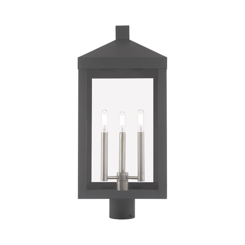 Inniss Transparent Lantern Head, 24" H x 10.5" W x 10.5" D, Scandinavian Gray