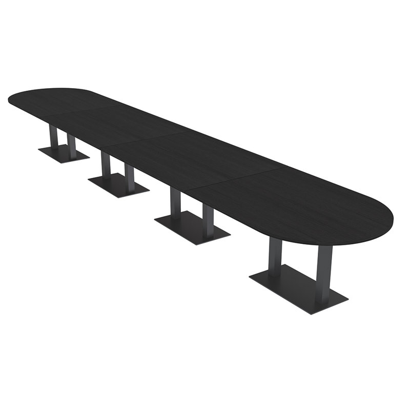 Table de conférence Racetrack, Cyprès noir, Argent argent, L 72 po x l 48 po
