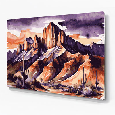 Art mural en métal mauve Southwestern