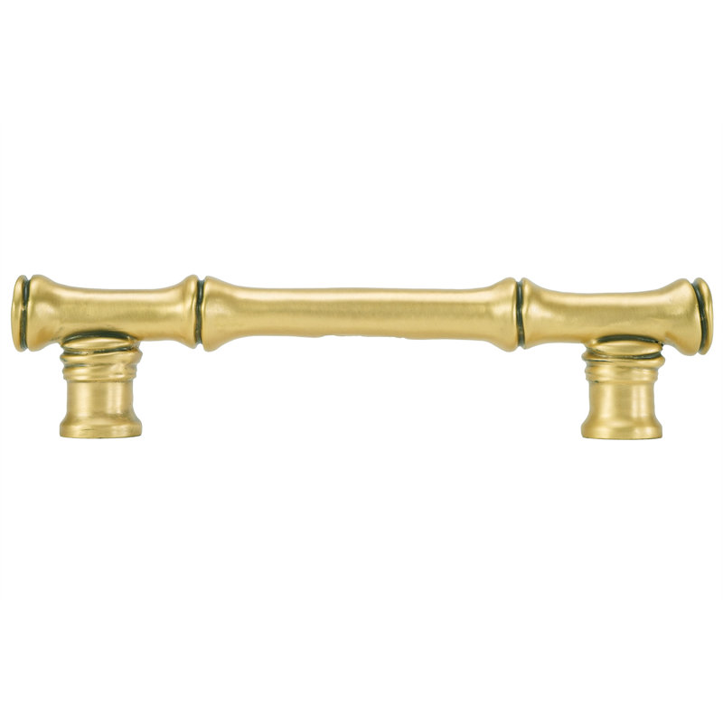 Bamboo 5 inch center to center pull  in finish Museum Gold, Gold