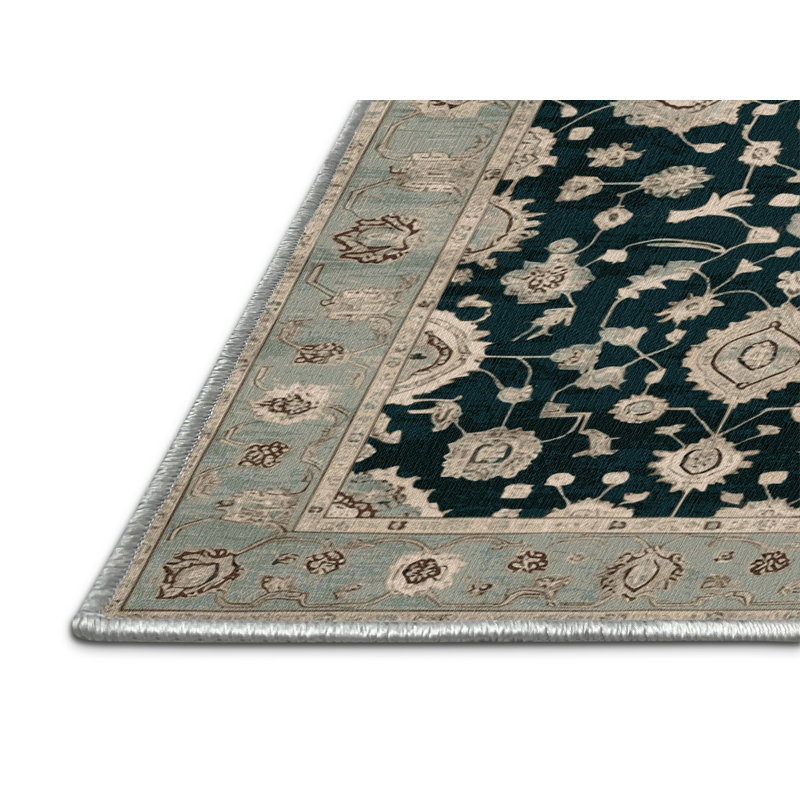 Tapis beige surteint lavable à la machine, Rectangulaire 2 pi x 3 pi