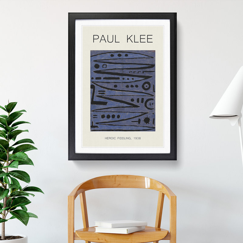 Heroic Strokes of the Box by Paul Klee - Picture Frame Painting, 65cm H x 48cm W x 2cm D, Black Framed