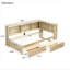 Lit de jour simple avec deux tiroirs de rangement, armoires de rangement et ports USB