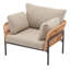 Méridienne de 36 po en fer et corde de ton beige avec coussins, parfaite pour les espaces naturels et modernes-1320658719