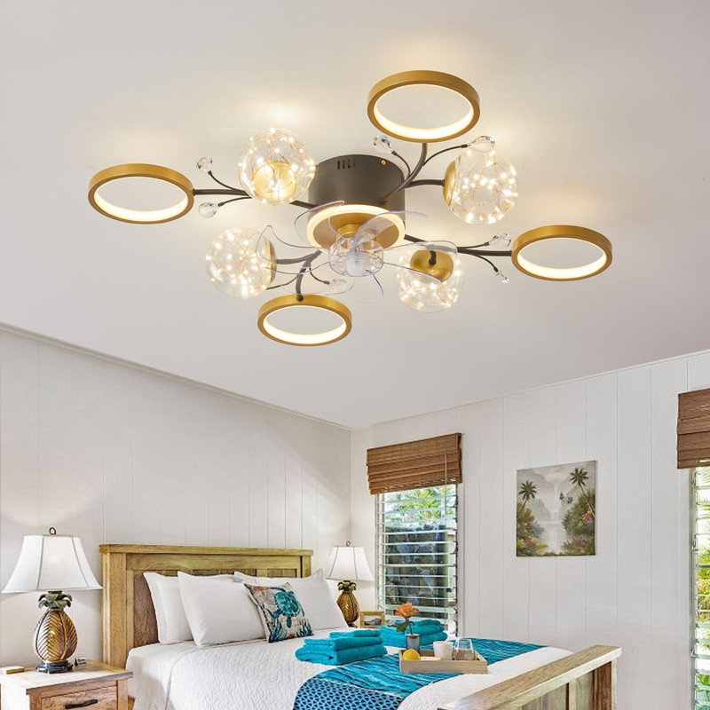 Ventilateur de plafond 37 po avec 8 lumières DEL Jacco