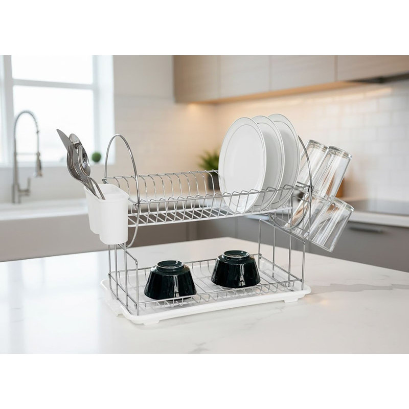 Cengiz Drain Tray, Chrome/White