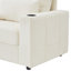 Beige avec rangement mobile, ports, porte-téléphone et poches latérales, fauteuil multifonctionnel polyvalent pour le salon, rangement caché, deux poches-1103133911