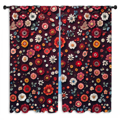 Rideaux de fenêtre à motif floral obscurcissant et obscurcissant - 2 panneaux