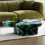 Table basse moderne en faux travertin texturé pour le salon / bureau-2137583194
