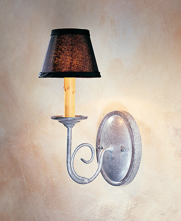 Jenna 1 - Light Candle Wall Light, Cameo Premium, Black Hexagon