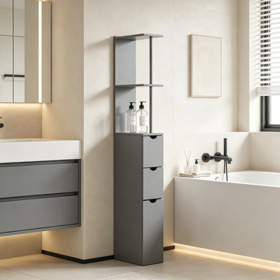 Tour de rangement, organisateur de plancher étroit, armoire de rangement de salle de bain
