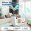 Humidificateur d'humidificateur pour la grande pièce 3000 pieds carrés, 6,6 gallons / 25 L, humidificateur commercial à plancher refroidissant commercial et industriel avec buse à 360 °, 3 vitesses, plante, bureau, blanc