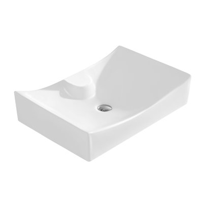 Lavabo de salle de bain rectangulaire en céramique pour bateau Modern