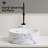 Round Porcelain Ceramic Vessel Sink for Bathroom Vanity with Faucet and Drain