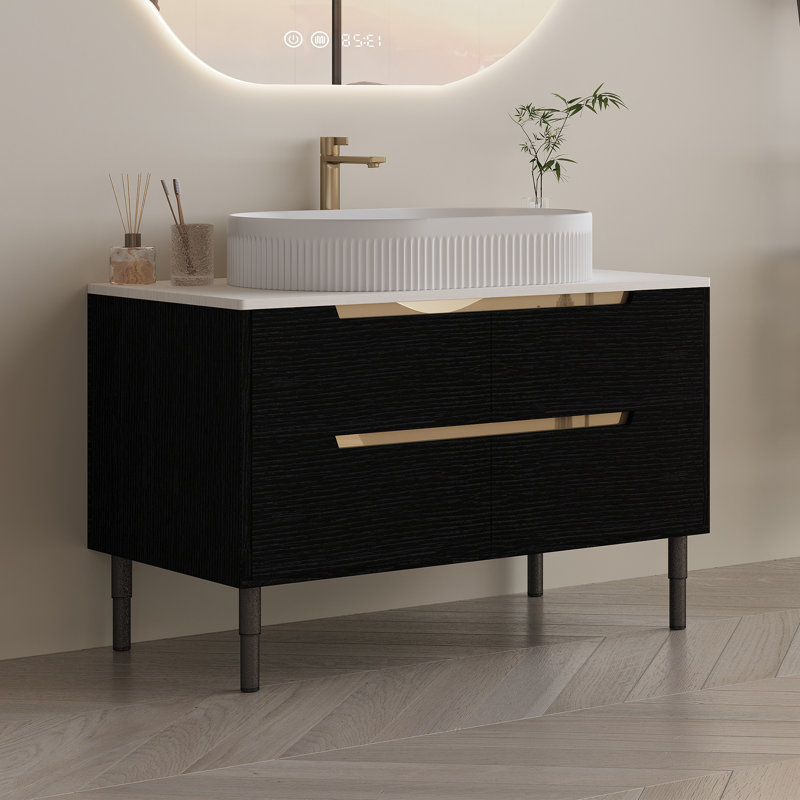 Modern 36-inch Vanity With Ceramic Sink, Adjustable Design For Bathroom