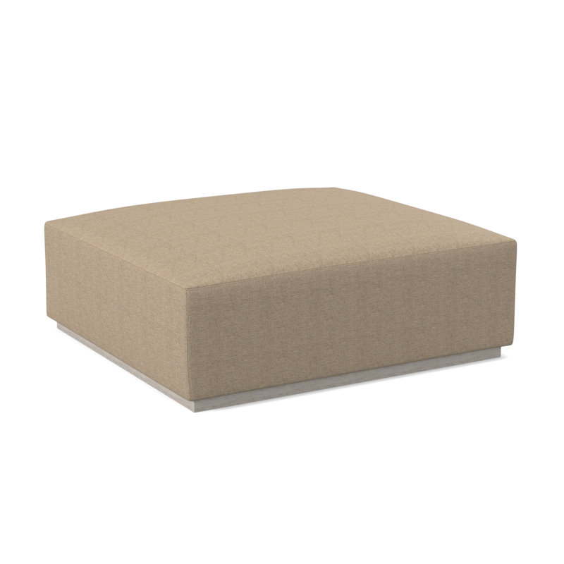 Club Square Ottoman, Bisque, Elise Flax 100% Polyester