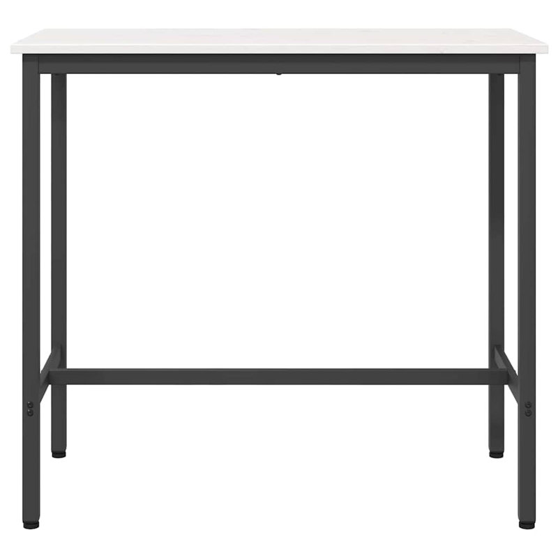 Metal Base Dining Table, White, 91cm H x 100cm W x 50cm D