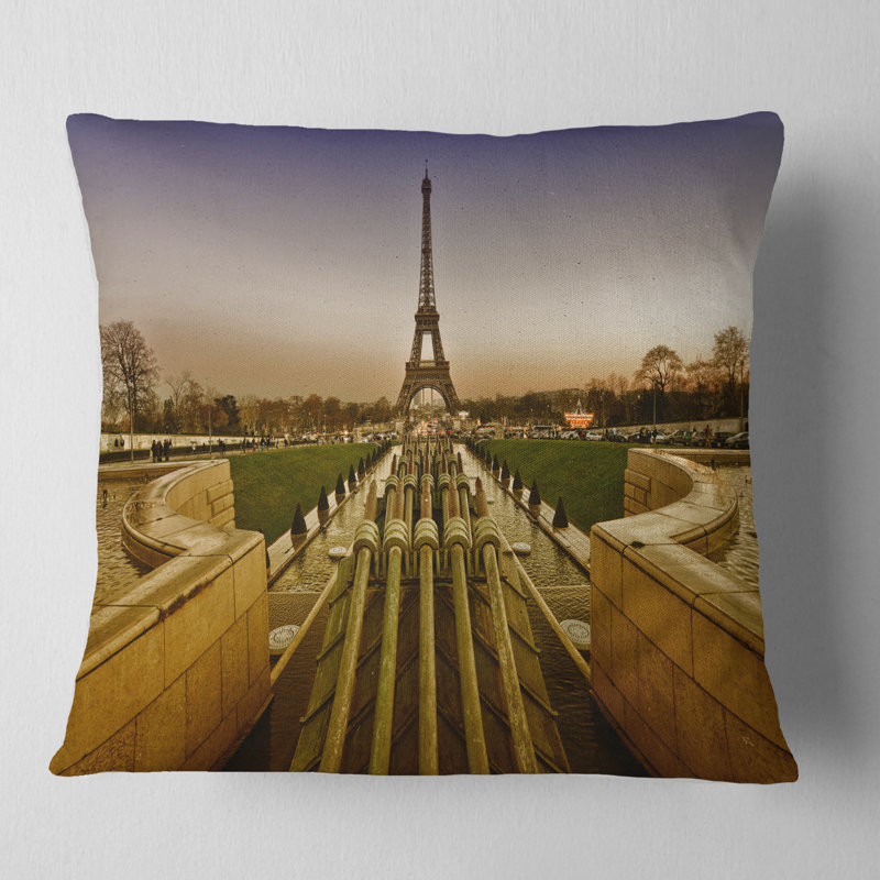 Beautiful View of Paris Eiffel Tower Pillow, Throw Pillow, 16" x 16"