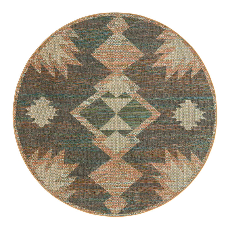 Tapis tissé à la machine Barnesville, Rond 7 pi 10 po