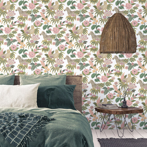 Galerie Wallcoverings Into The Wild Collection Metallic Florals with ...