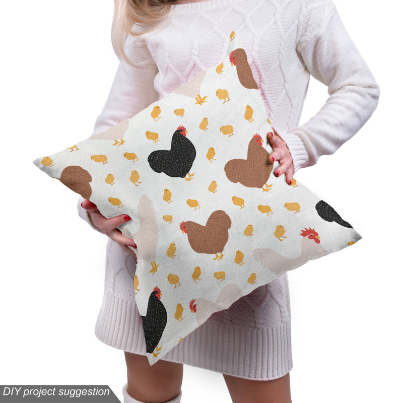 Tissu poule et poussins Ambesonne, l 36 po x L 360 po