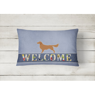  Golden Retriever Welcome Lumbar Pillow