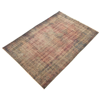 One-of-a-Kind 5'10" x 8'8" 1980s Rectangle Wool Area Rug in Brown