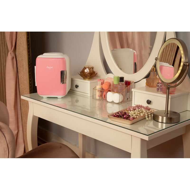 Classique 0,14 cu. Mini réfrigérateur de comptoir, Rose / blanc