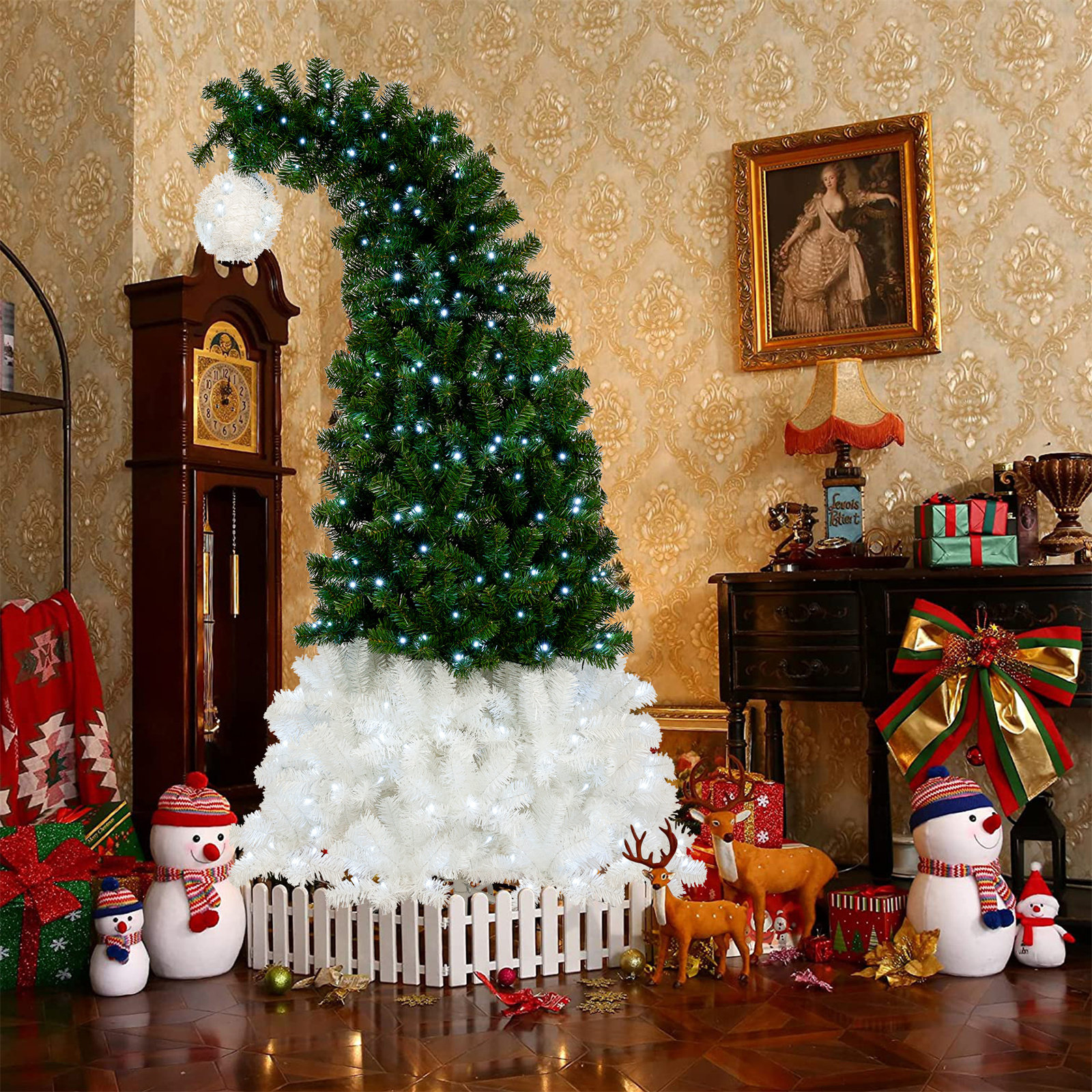 Antique Santa Box CHRISTMAS TREE ORNAMENT HANGERS HOOKS w