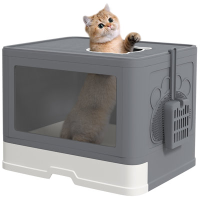 Plastic Litter Box Enclosure with Scoop