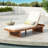  Outdoor Acacia Wood Lounge Chairs, Adjustable Reclining Back, Set of 4-1032258823