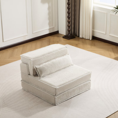 Plancher convertible, molleton blanc de compression Mahjong, sans assemblage, conception ergonomique pour le confort, mousse à mémoire de forme à haute résilience, usages multiples appropriés