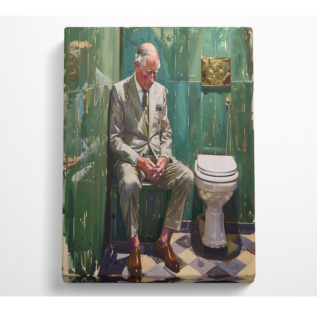 Charlie In The Bathroom - No Frame Kunstdrucke auf Leinwand